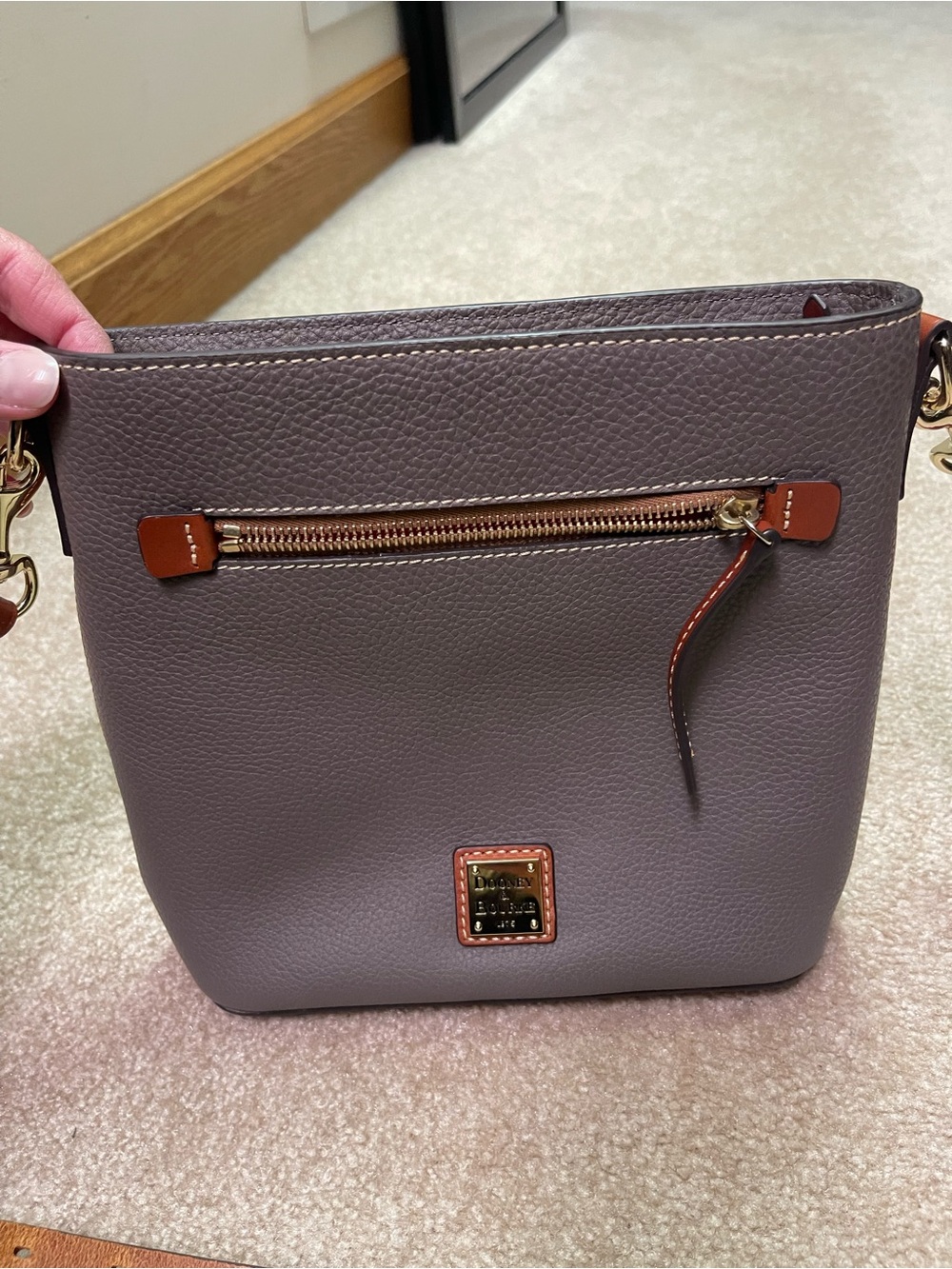 Dooney & Bourke Pebble Leather Crossbody Bag in Gray